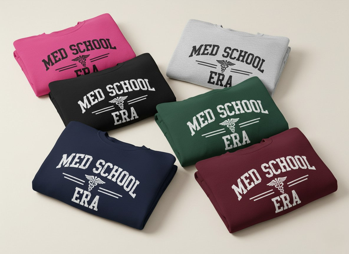 Med School Era Crewneck Sweatshirt, Unisex, Medical Student Gift, Study Apparel, Comfy Student Sweater