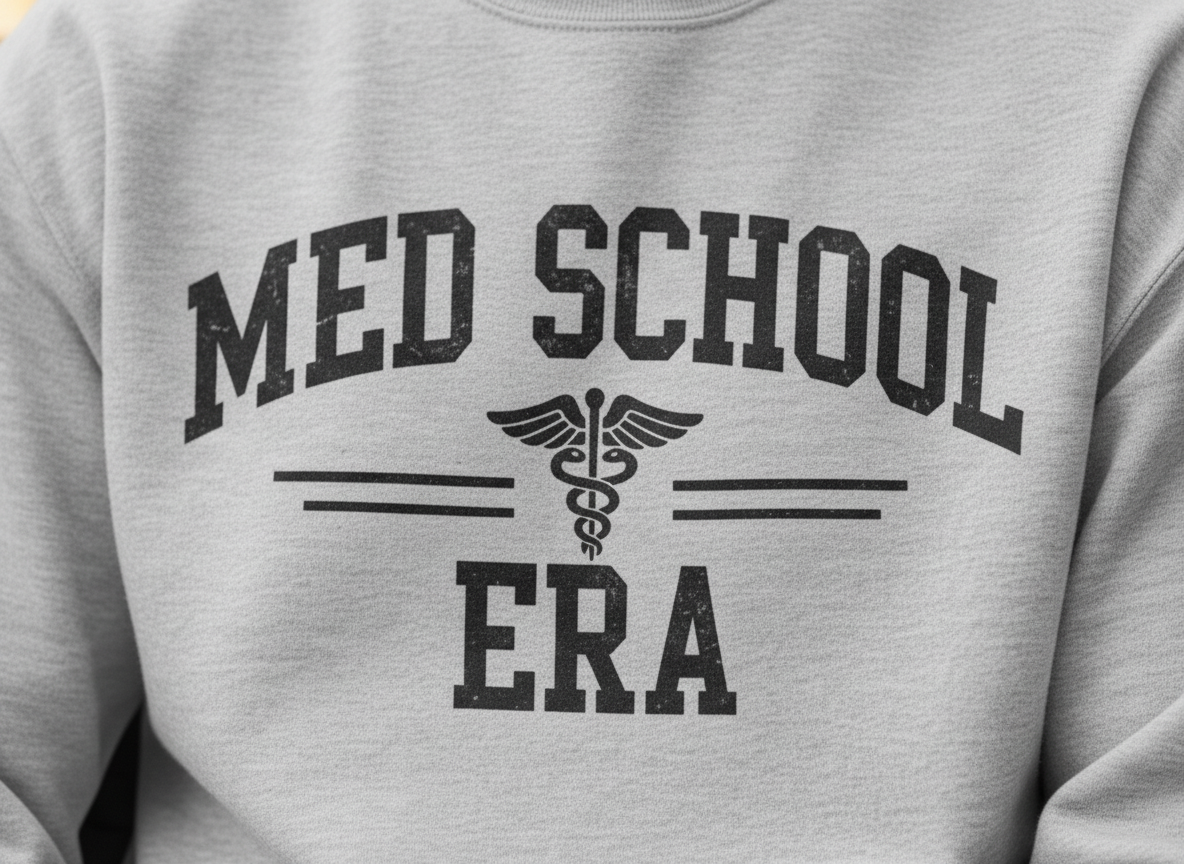 Med School Era Crewneck Sweatshirt, Unisex, Medical Student Gift, Study Apparel, Comfy Student Sweater