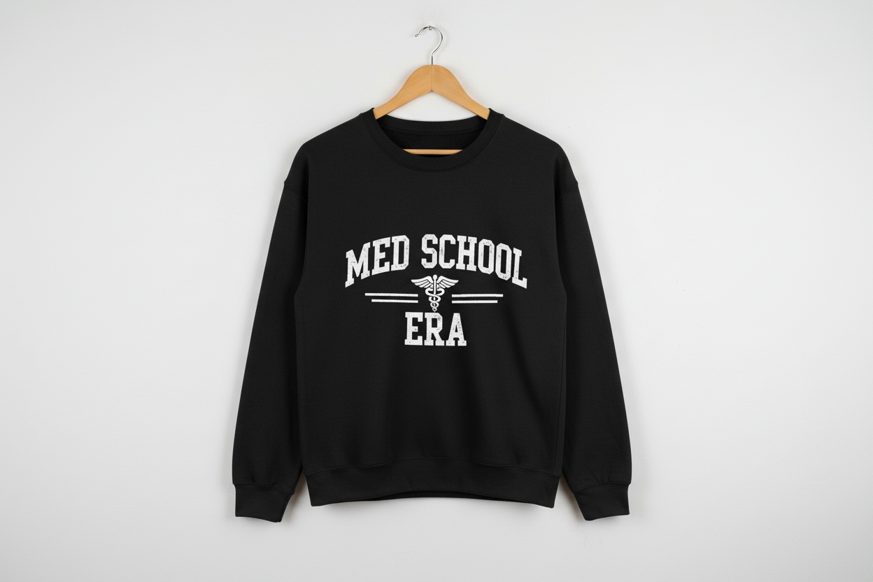 Med School Era Crewneck Sweatshirt, Unisex, Medical Student Gift, Study Apparel, Comfy Student Sweater