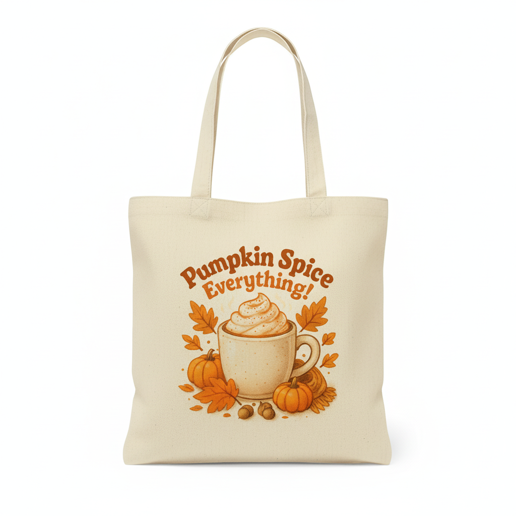Fall “Pumpkin Spice Everything” Tote Design