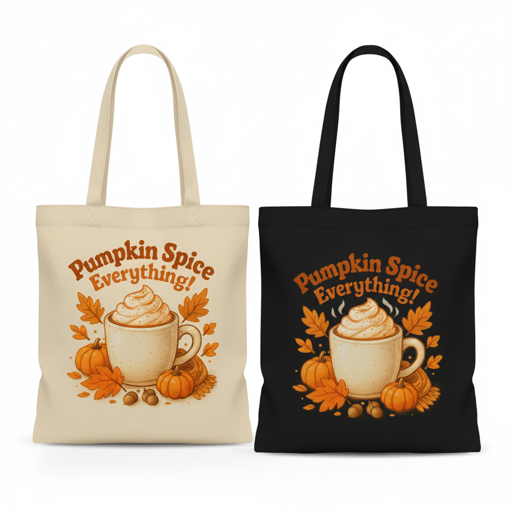 Fall “Pumpkin Spice Everything” Tote Design