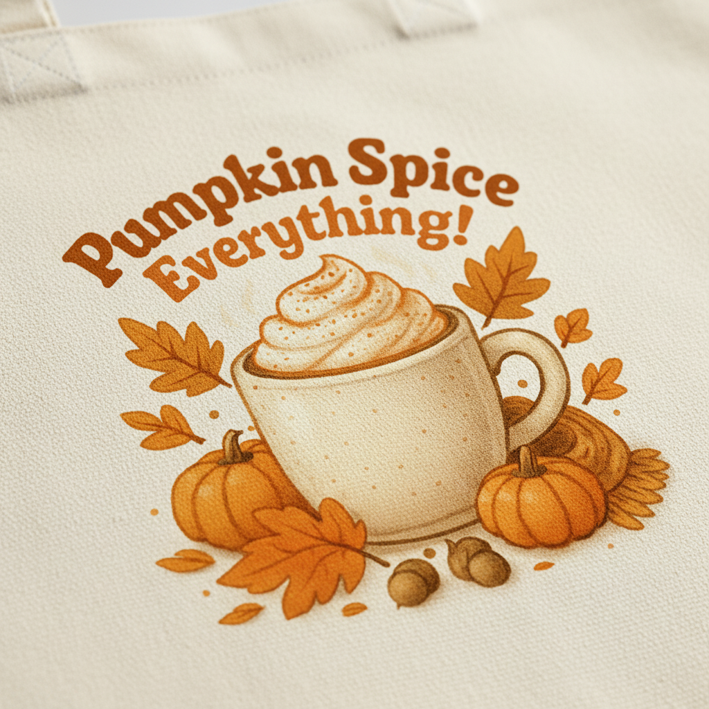 Fall “Pumpkin Spice Everything” Tote Design
