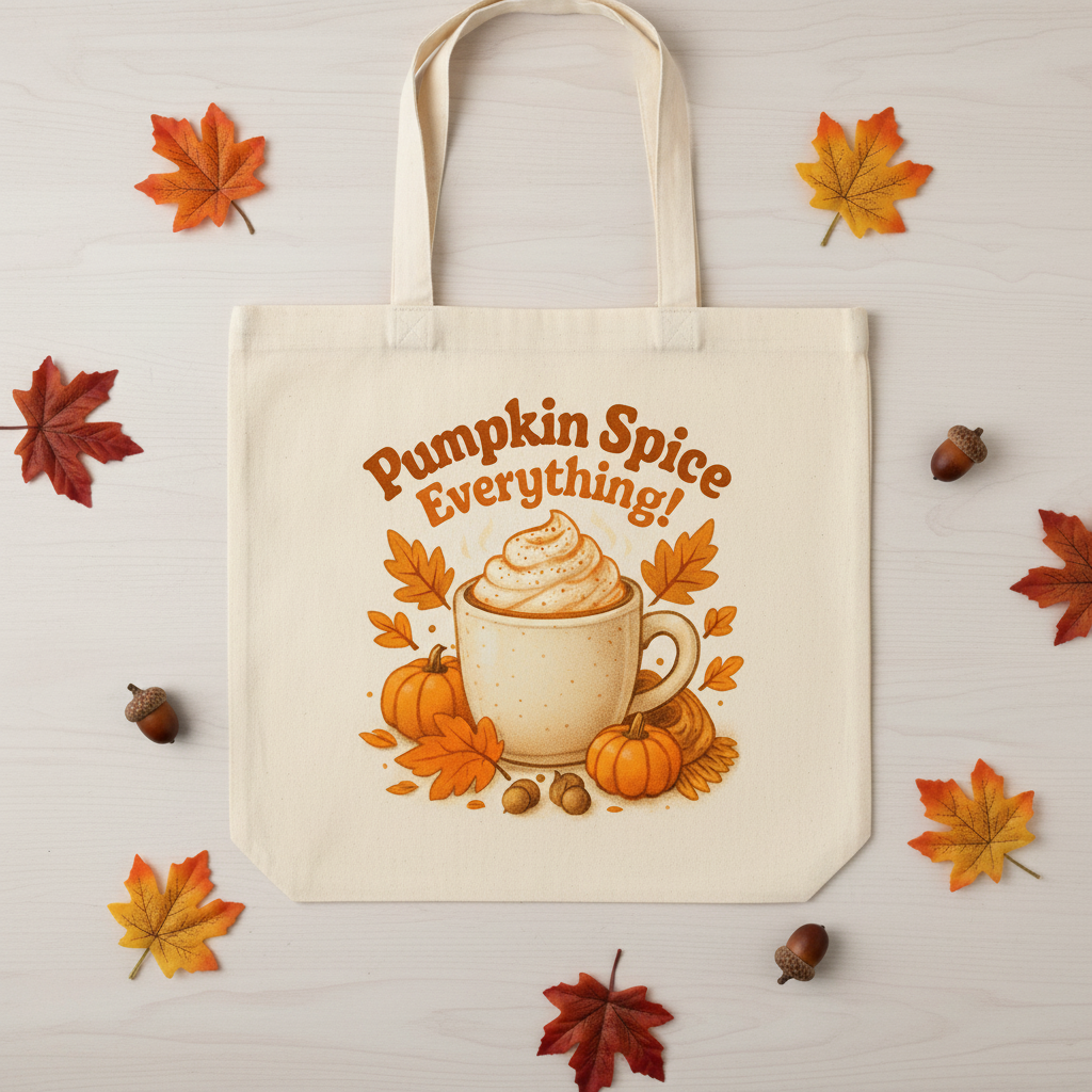 Fall “Pumpkin Spice Everything” Tote Design
