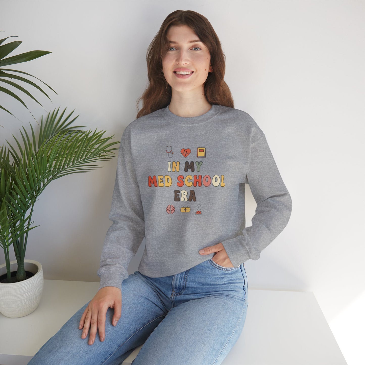 Med School Era Crewneck Sweatshirt, Unisex Sweatshirt, Medical Student Gift, Study Apparel, Comfy Layer for Students, Cozy School Fashion