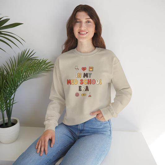 Med School Era Crewneck Sweatshirt, Unisex Sweatshirt, Medical Student Gift, Study Apparel, Comfy Layer for Students, Cozy School Fashion