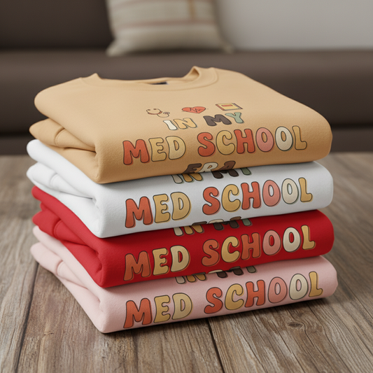 Med School Era Crewneck Sweatshirt, Unisex Sweatshirt, Medical Student Gift, Study Apparel, Comfy Layer for Students, Cozy School Fashion