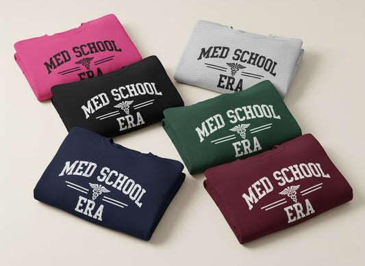 Med School Era Crewneck Sweatshirt, Unisex, Medical Student Gift, Study Apparel, Comfy Student Sweater