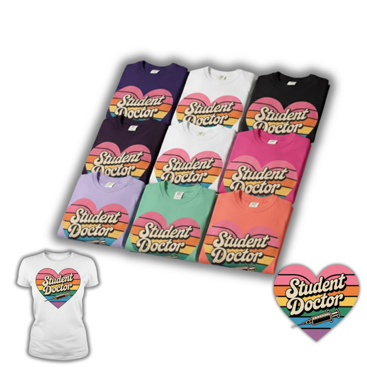 Colorful Heart T-Shirt for Student Doctors